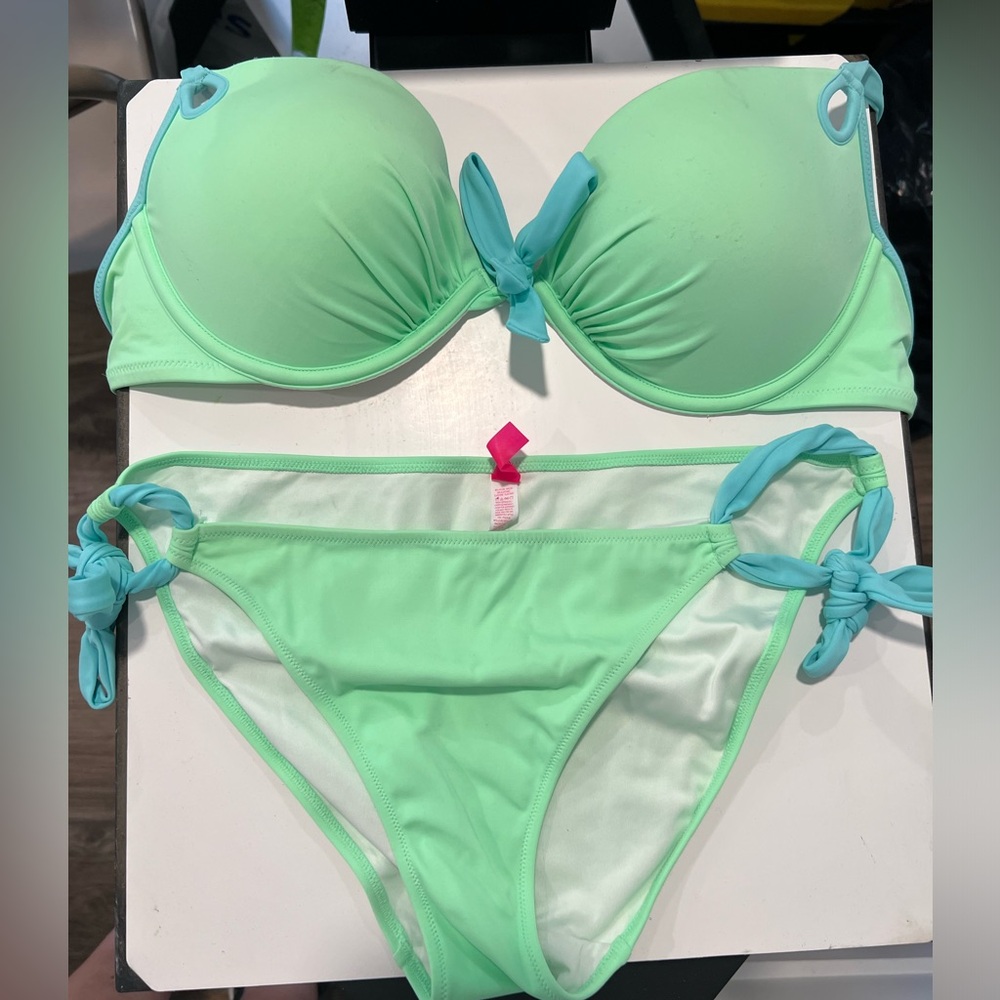 Push Up Color Block Bikini Set - image 1